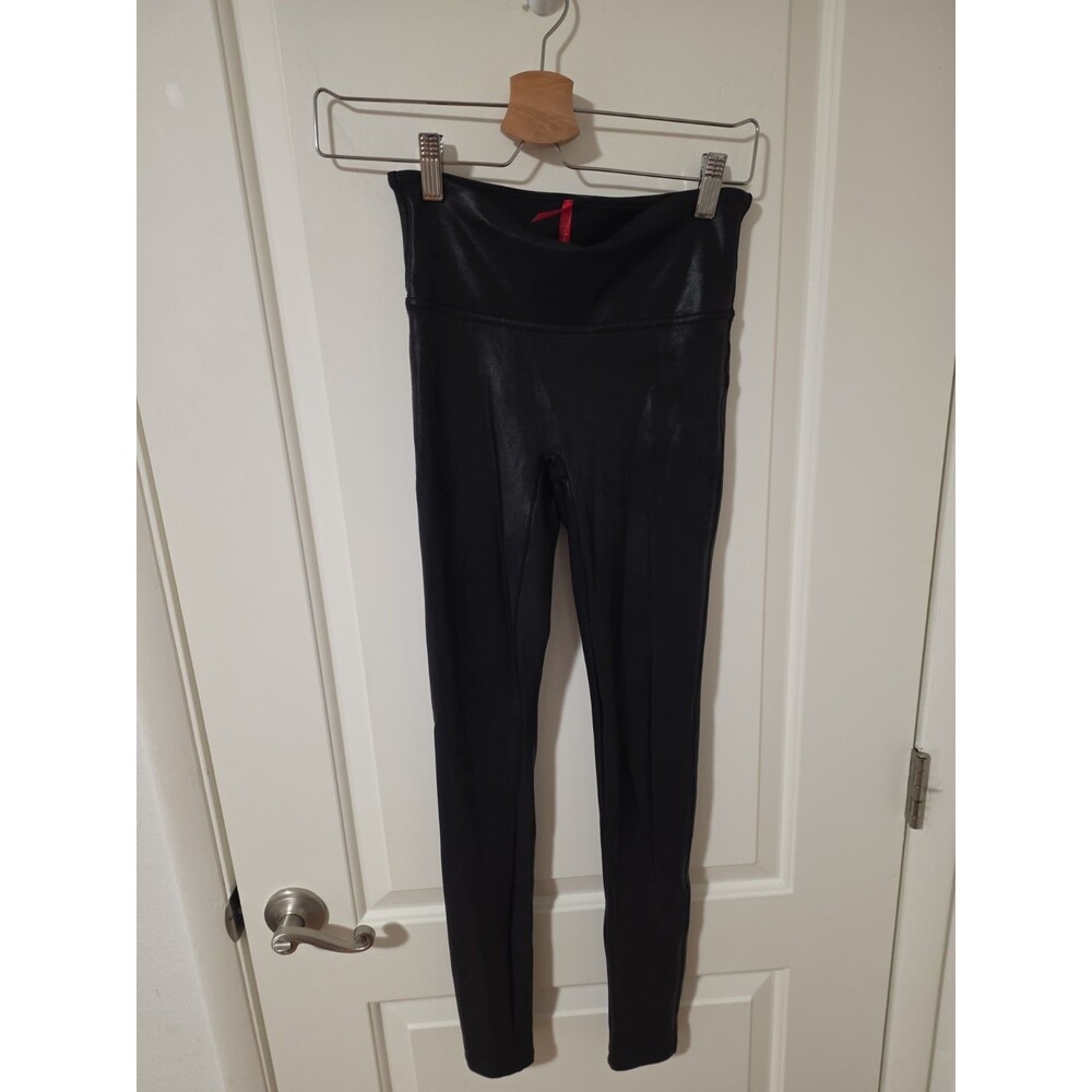 Spanx Women’s Faux Black Leather Leggings Pants Style Size Small